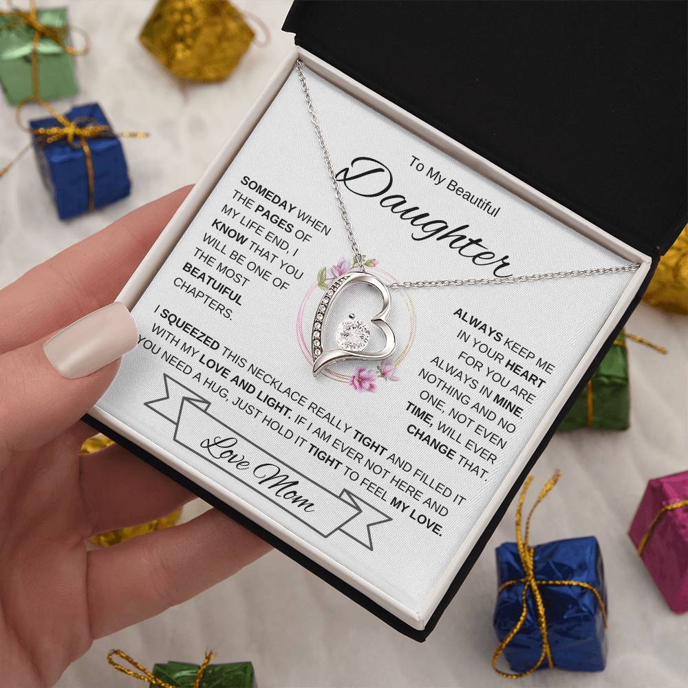 To My Daughter-Love Mom | Forever Love Necklace 2 | Graduation | Birthday