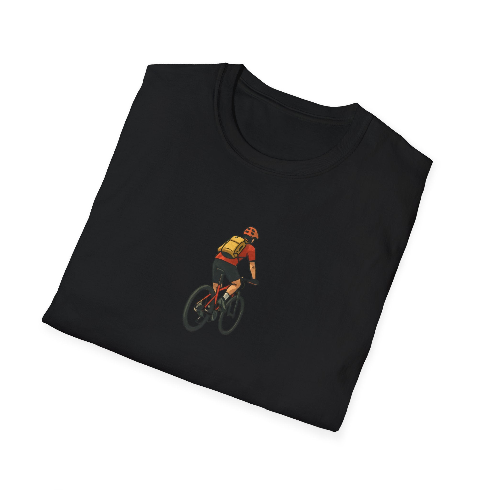 Cyclist with Backpack T-Shirt