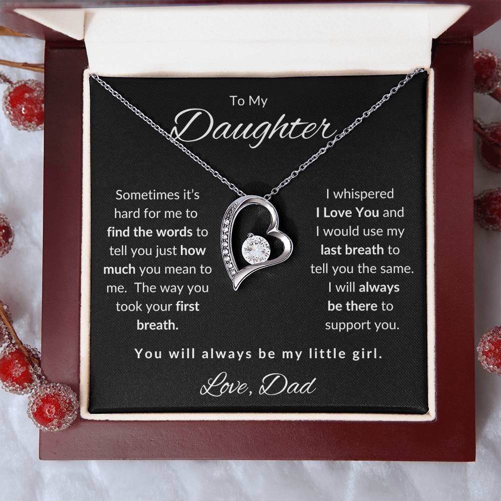 To My Daughter-Love Dad (Forever Love Necklace) Black Card