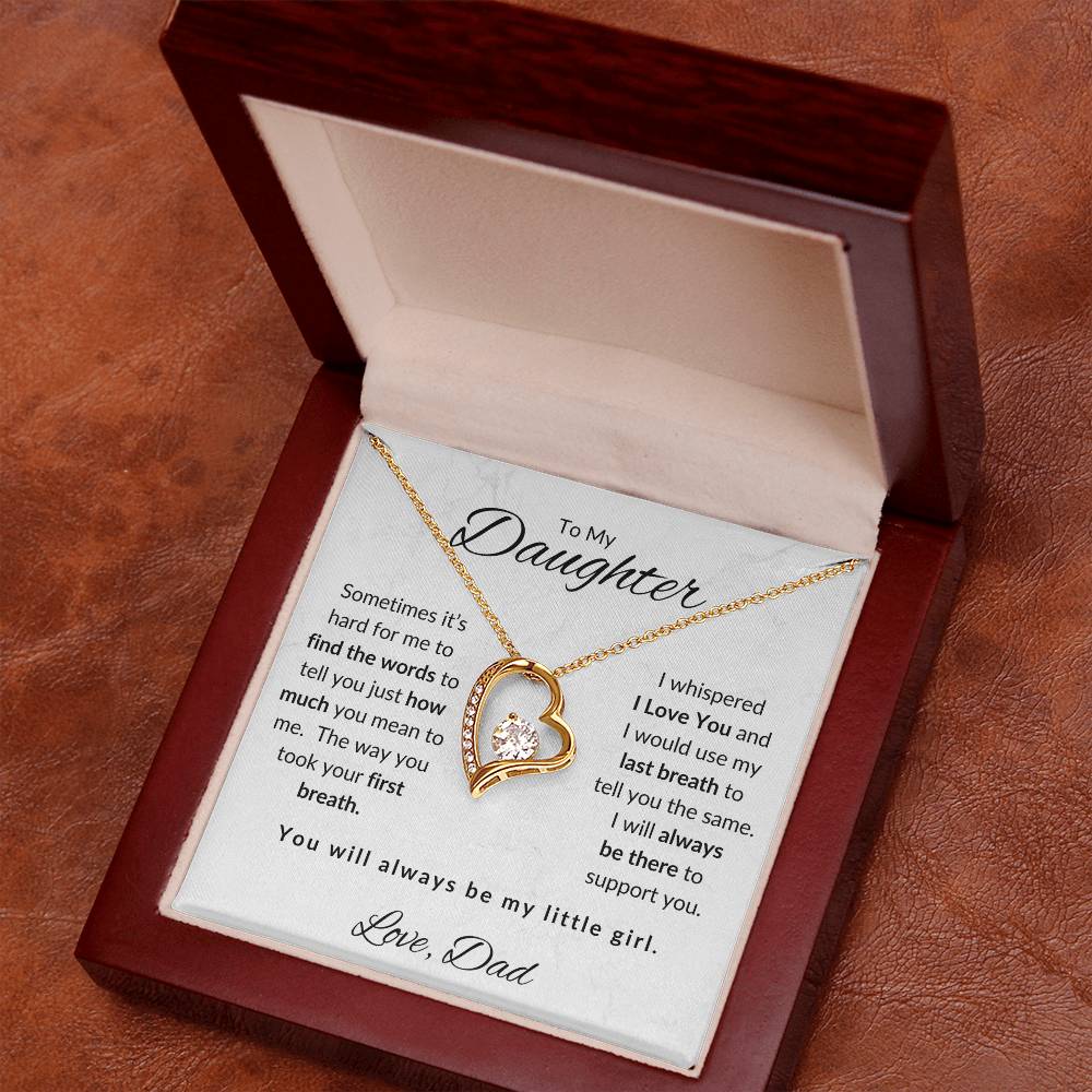 To My Daughter-Love Dad (Forever Love Necklace) White Card