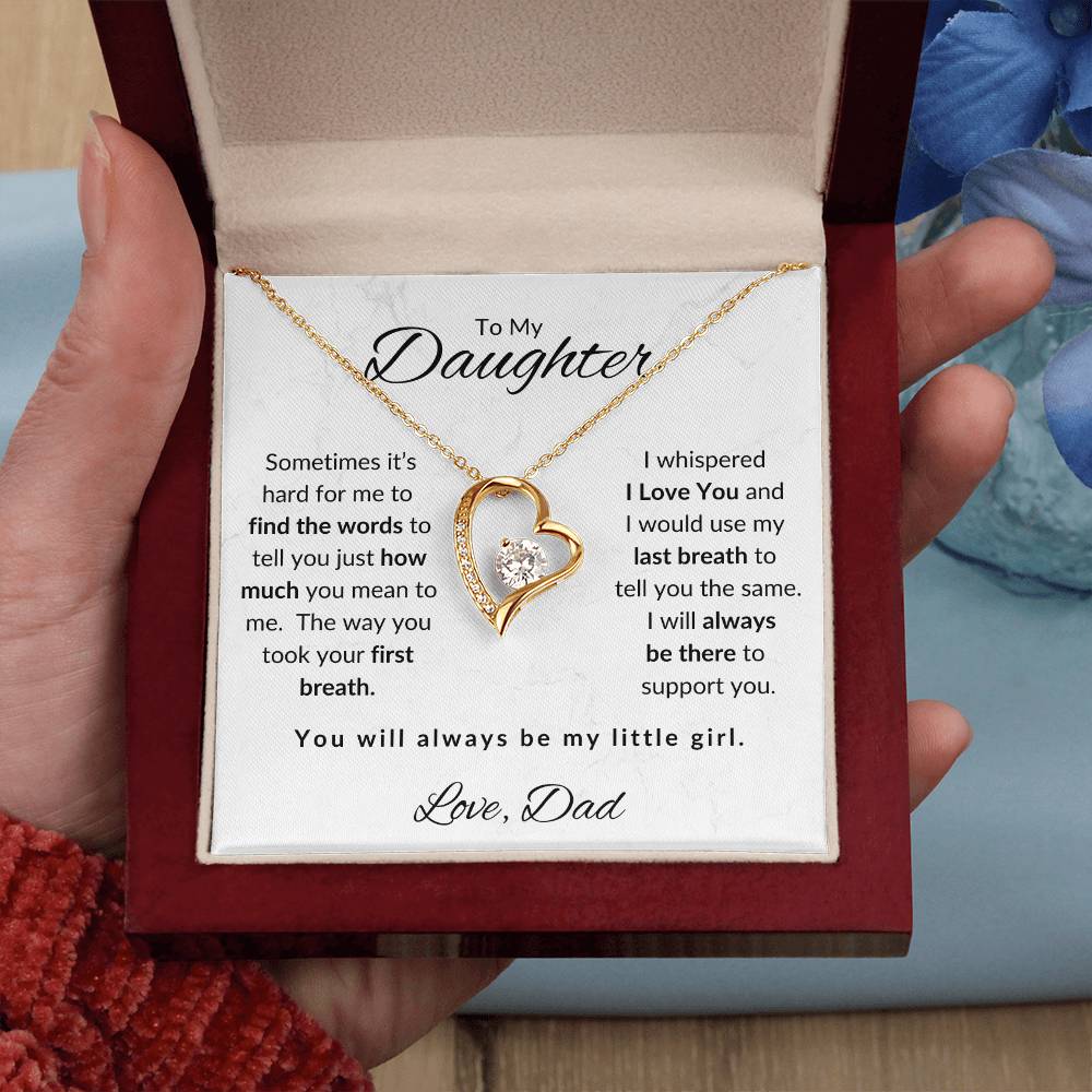 To My Daughter-Love Dad (Forever Love Necklace) White Card