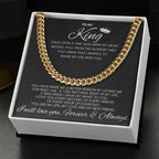 To My King- Cuban Chain Link- Black Card (Stainless Steele)