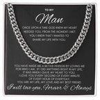 To My Man- Cuban Chain Link- Black Card (Stainless Steele)