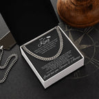 To My King- Cuban Chain Link- Black Card (Stainless Steele)
