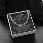 To My King- Cuban Chain Link- Black Card (Stainless Steele)