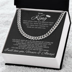 To My King- Cuban Chain Link- Black Card (Stainless Steele)