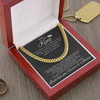 To My King- Cuban Chain Link- Black Card (Stainless Steele)