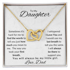 To My Daughter-Love Dad (Interlocking Hearts Necklace) White Card
