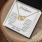 To My Daughter-Love Dad (Interlocking Hearts Necklace) White Card