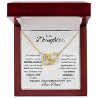 To My Daughter-Love Dad (Interlocking Hearts Necklace) White Card