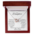 To My Daughter-Love Dad (Interlocking Hearts Necklace) White Card