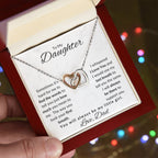 To My Daughter-Love Dad (Interlocking Hearts Necklace) White Card