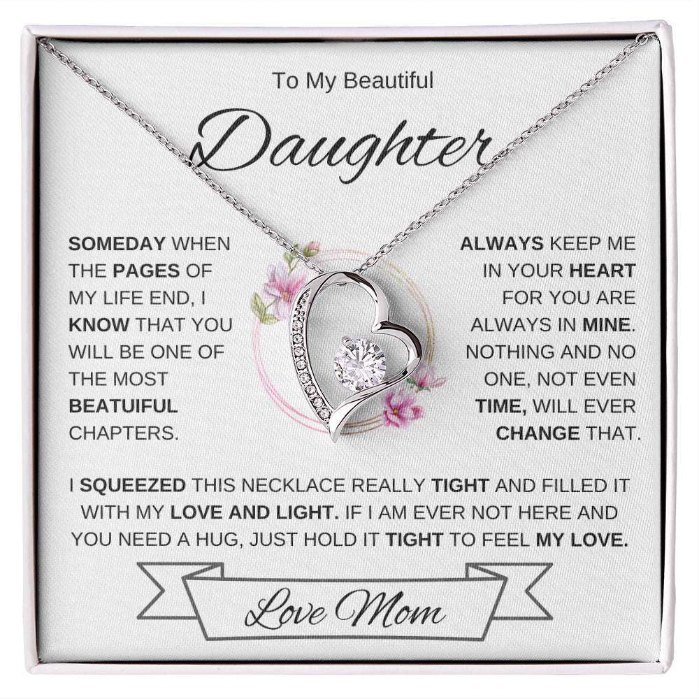 To My Daughter-Love Mom | Forever Love Necklace 2 | Graduation | Birthday
