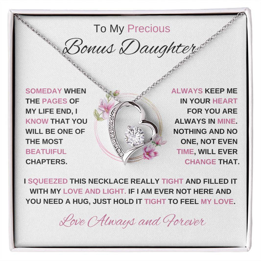To My Bonus Daughter | Forever Love Necklace 1 | Graduation | Birthday