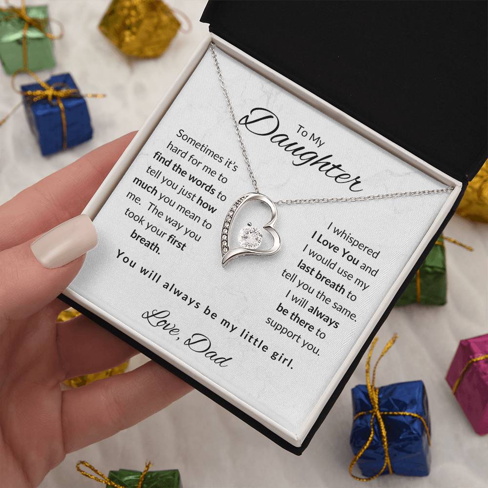 To My Daughter-Love Dad (Forever Love Necklace) White Card