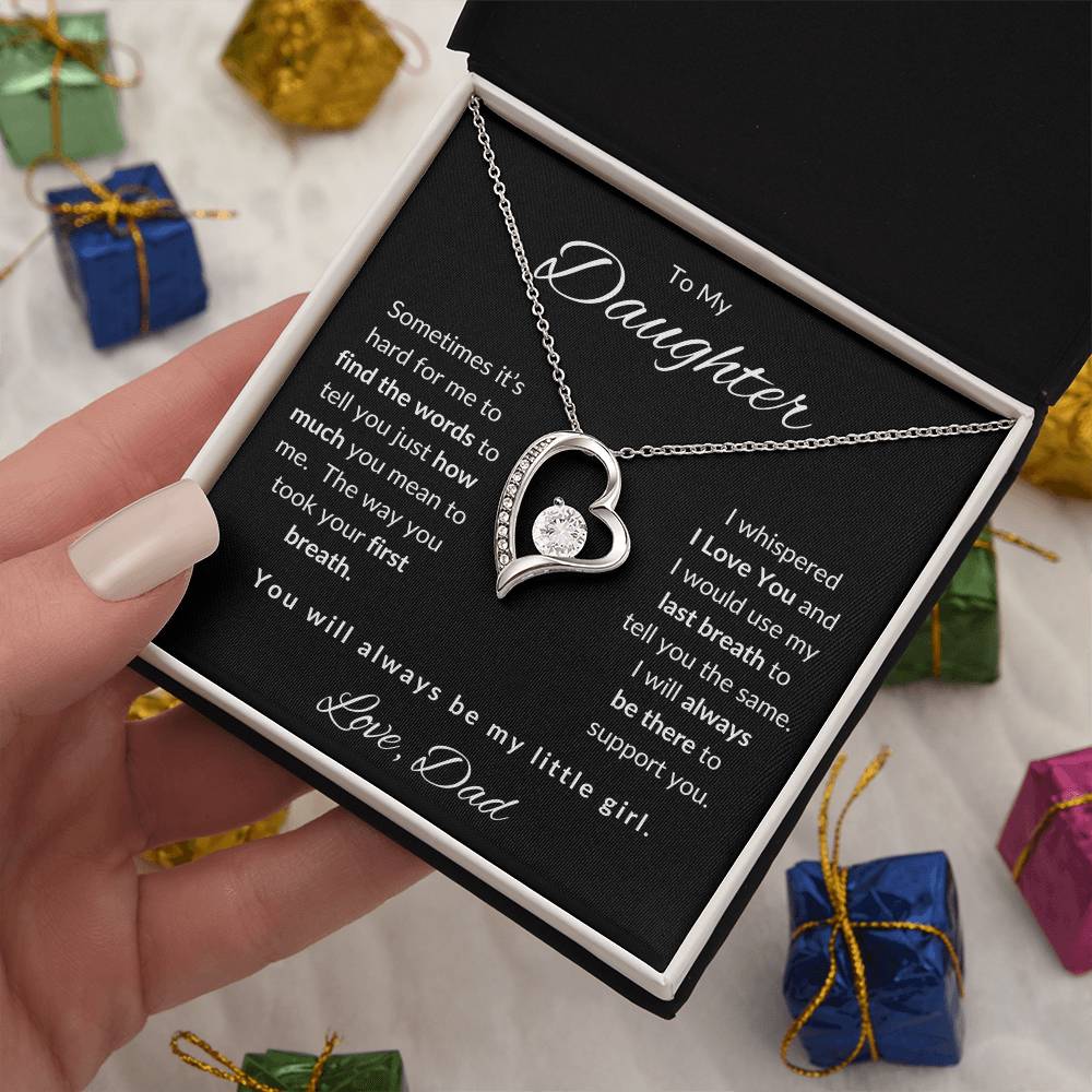 To My Daughter-Love Dad (Forever Love Necklace) Black Card