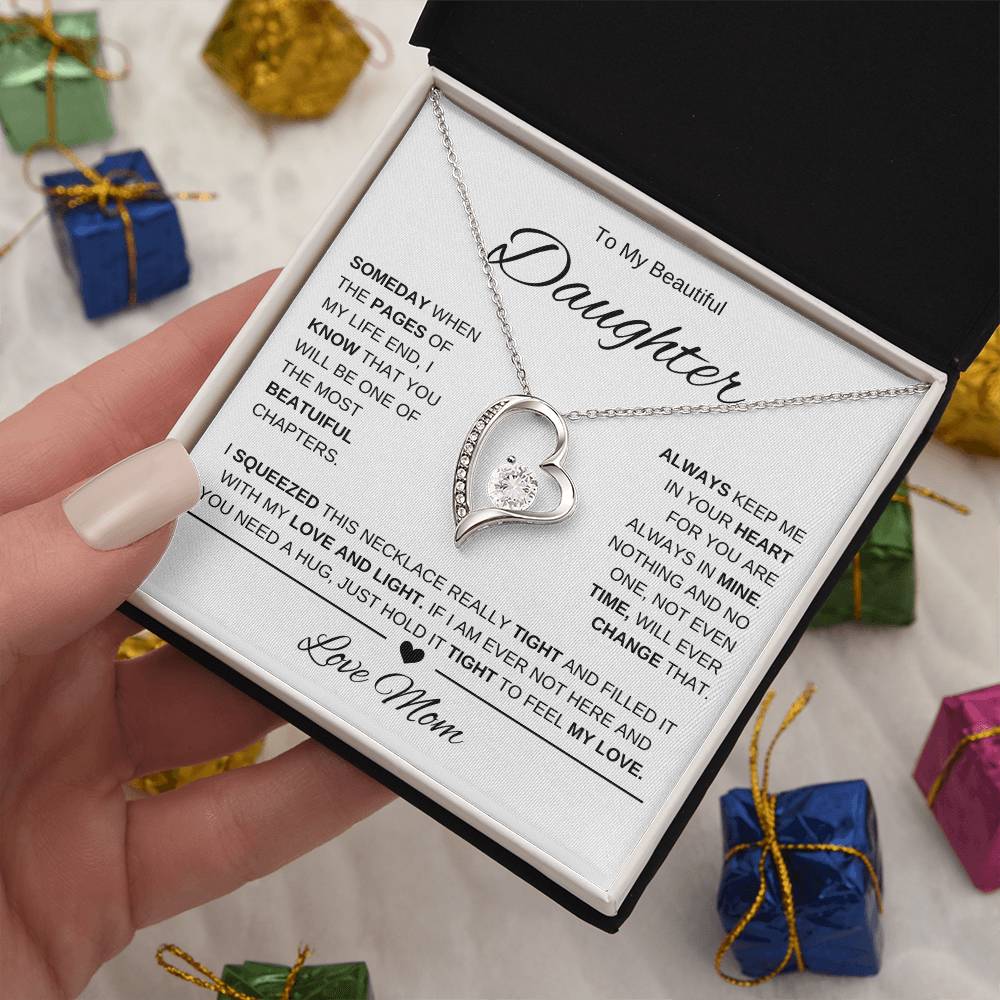 To My Beautiful Daughter-Love mom | Forever Love Necklace | Graduation | Birthday