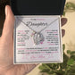 To My Precious Daughter-Love Mom (2) Forever Love Necklace | Birthday | Graduation (pink)
