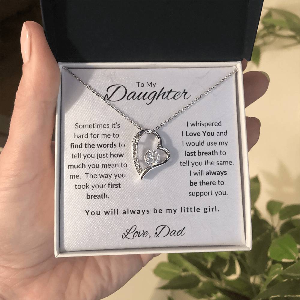 To My Daughter-Love Dad (Forever Love Necklace) White Card