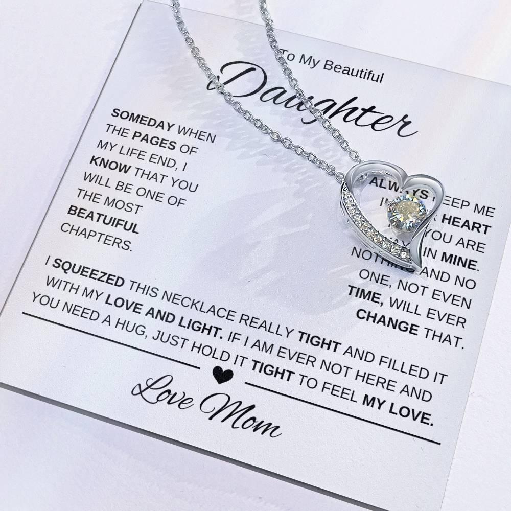 To My Beautiful Daughter-Love mom | Forever Love Necklace | Graduation | Birthday