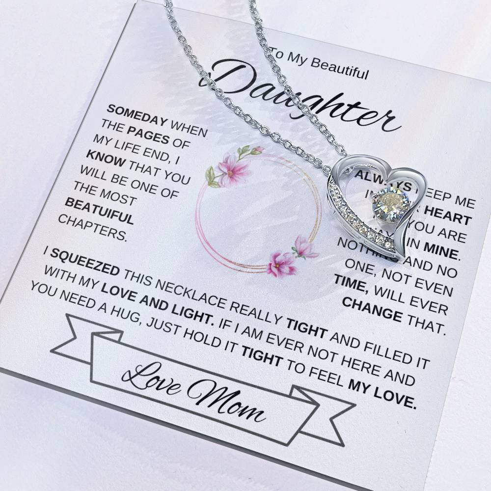 To My Daughter-Love Mom | Forever Love Necklace 2 | Graduation | Birthday