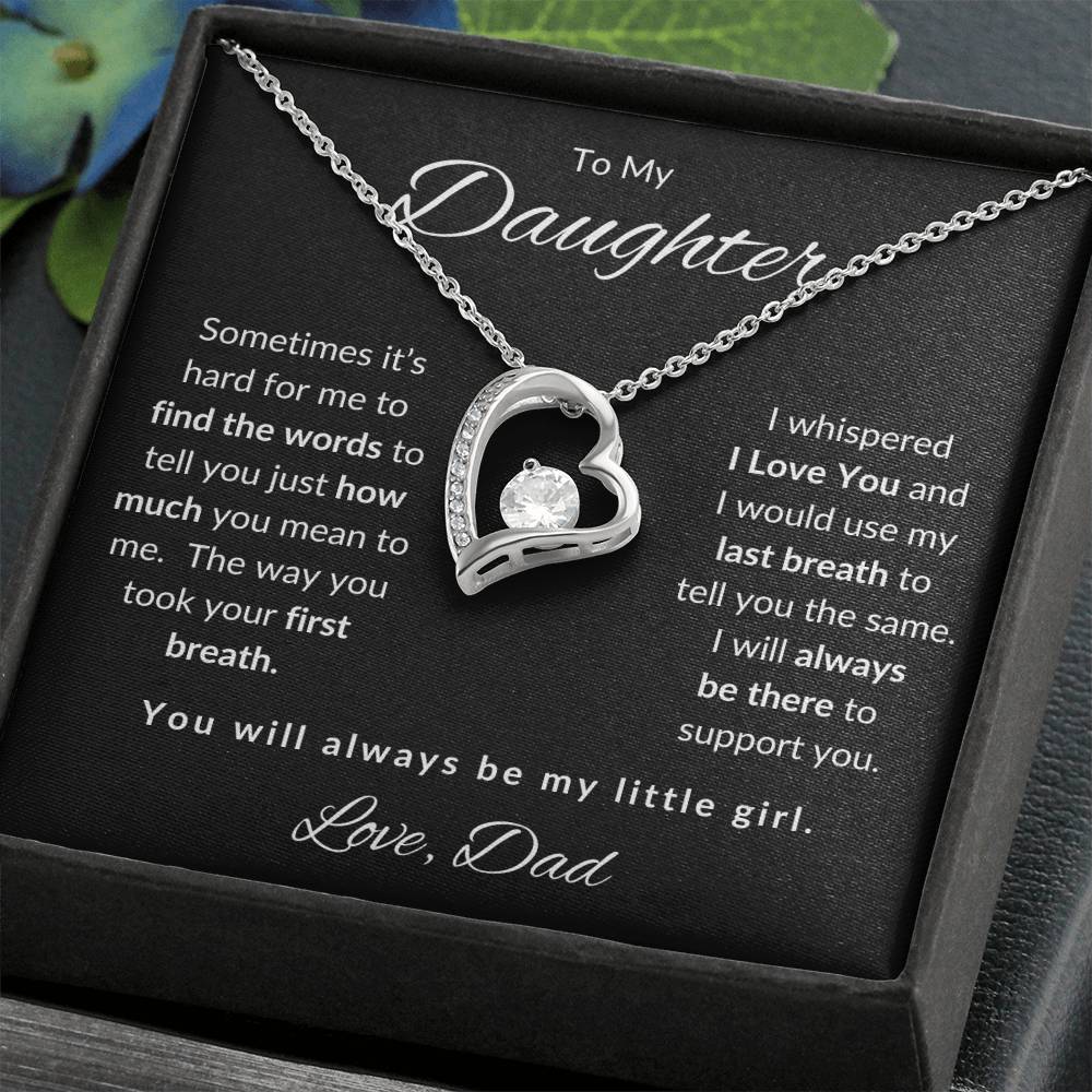 To My Daughter-Love Dad (Forever Love Necklace) Black Card