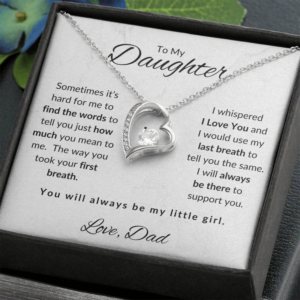 To My Daughter-Love Dad (Forever Love Necklace) White Card