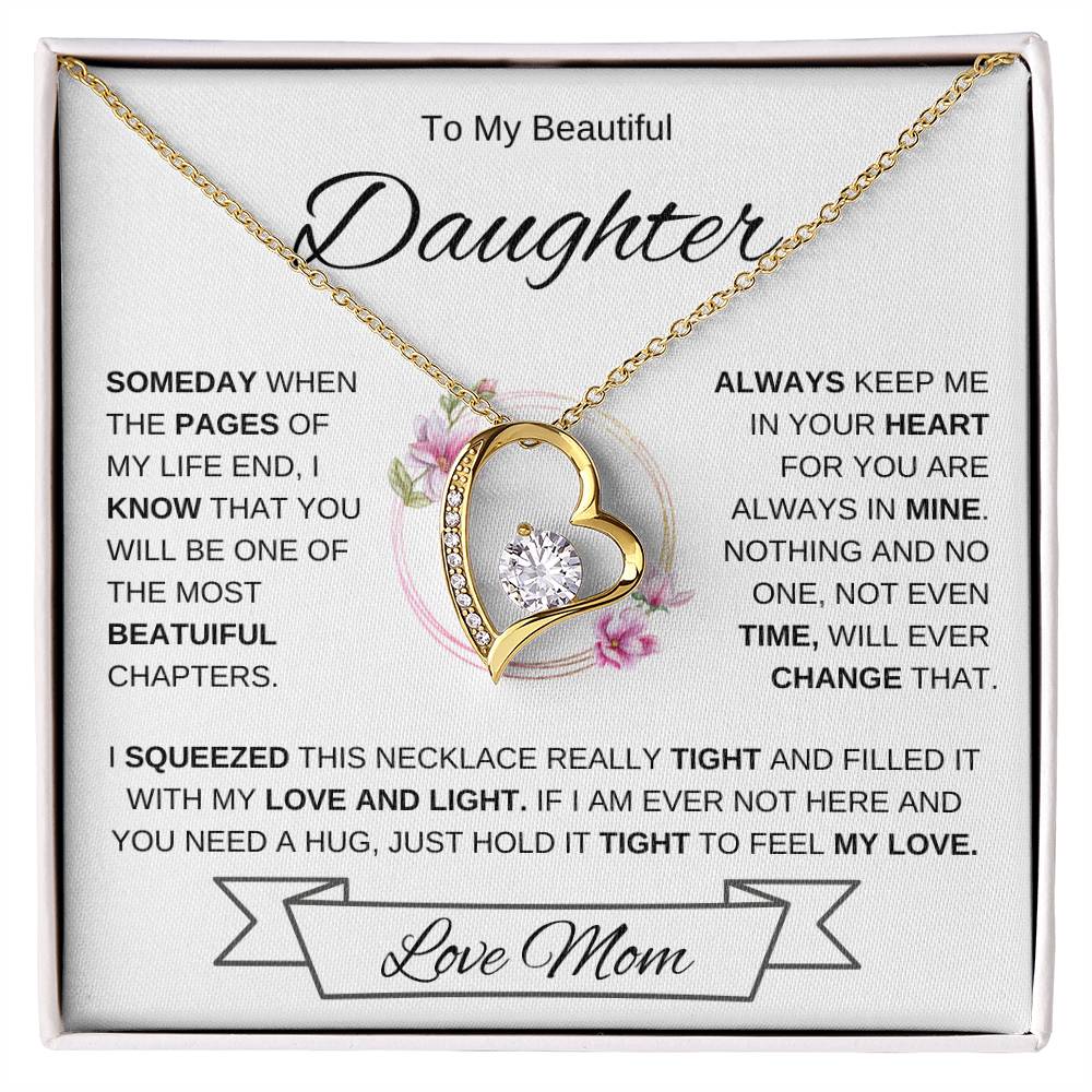 To My Daughter-Love Mom | Forever Love Necklace 2 | Graduation | Birthday