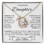 To My Daughter-Love Mom | Forever Love Necklace 2 | Graduation | Birthday