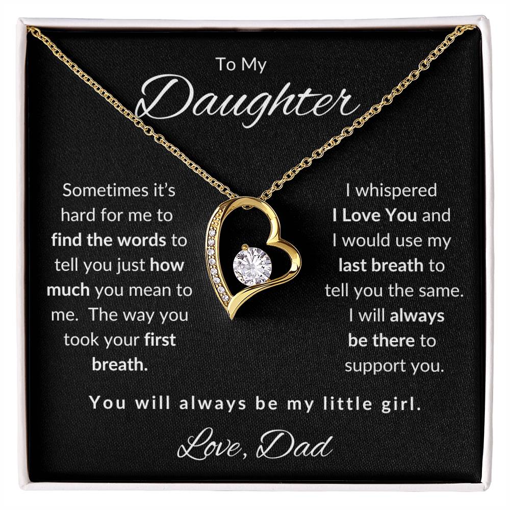 To My Daughter-Love Dad (Forever Love Necklace) Black Card
