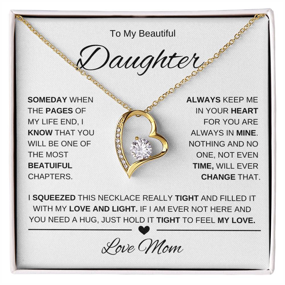To My Beautiful Daughter-Love mom | Forever Love Necklace | Graduation | Birthday