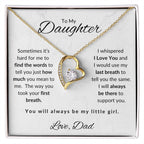 To My Daughter-Love Dad (Forever Love Necklace) White Card