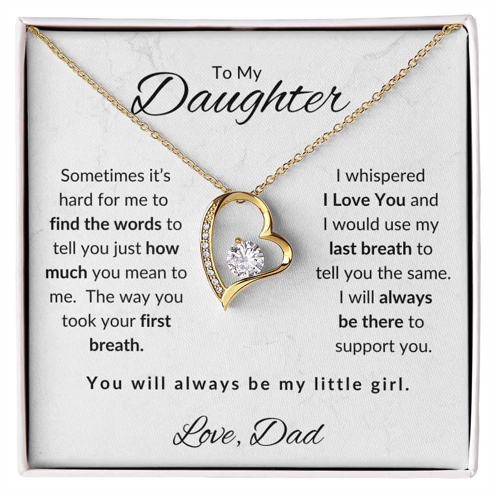 To My Daughter-Love Dad (Forever Love Necklace) White Card