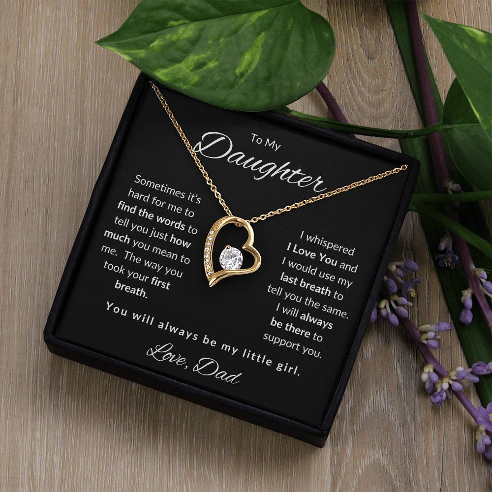 To My Daughter-Love Dad (Forever Love Necklace) Black Card