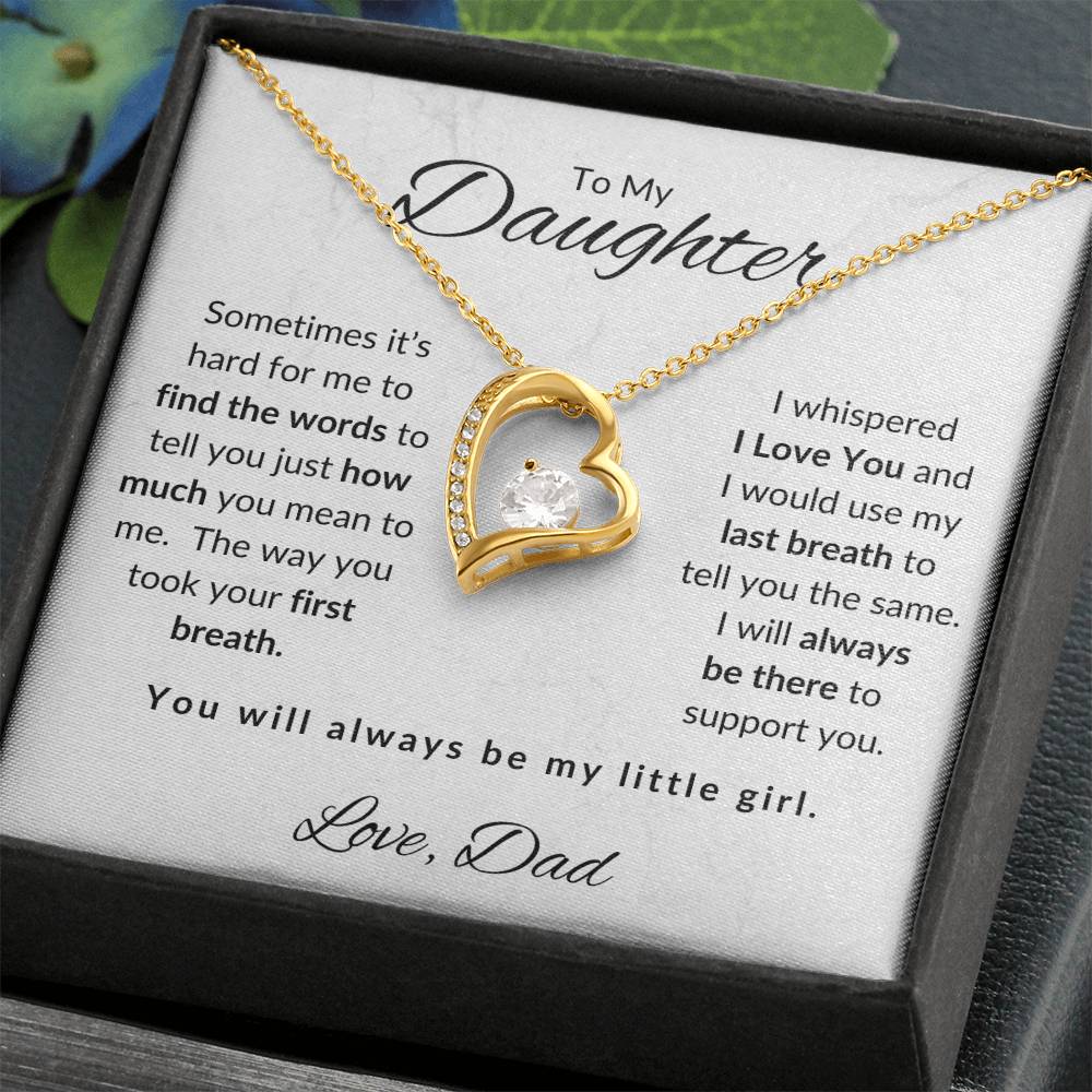 To My Daughter-Love Dad (Forever Love Necklace) White Card