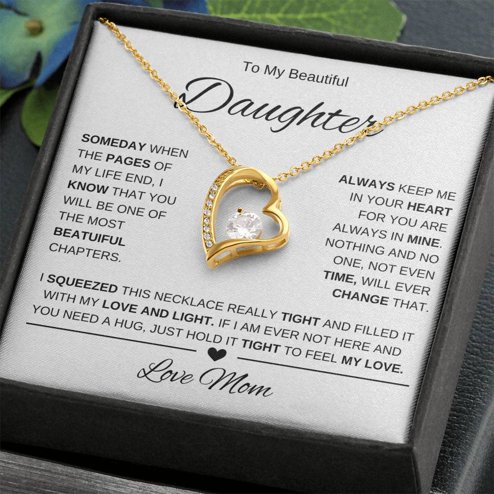 To My Beautiful Daughter-Love mom | Forever Love Necklace | Graduation | Birthday