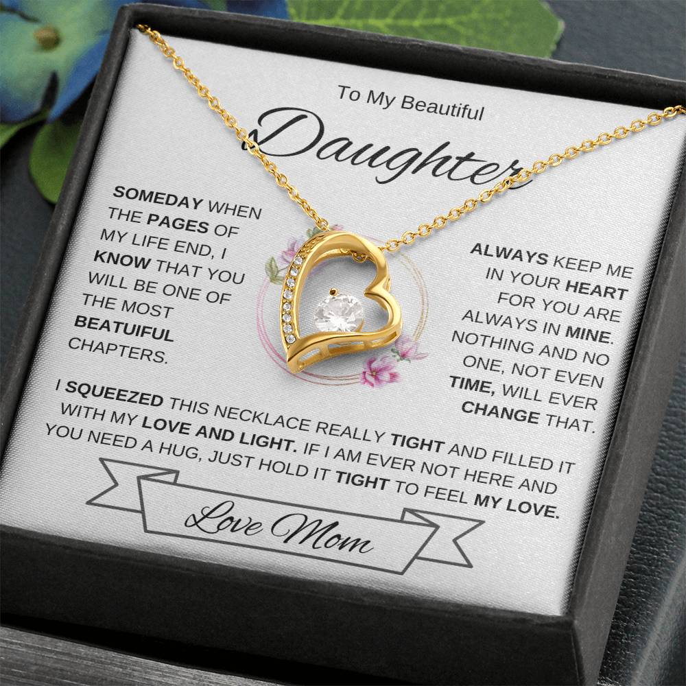 To My Daughter-Love Mom | Forever Love Necklace 2 | Graduation | Birthday